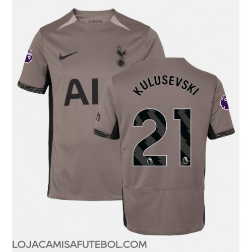 Camisa de Futebol Tottenham Hotspur Dejan Kulusevski #21 Equipamento Alternativo 2023-24 Manga Curta